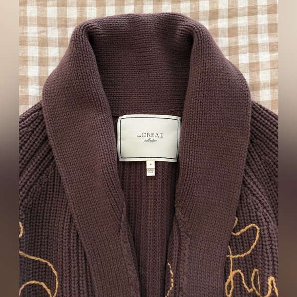 EUC The Great. Brown Horse Lasso Cardigan Size 0 (XS) - Picture 4 of 9